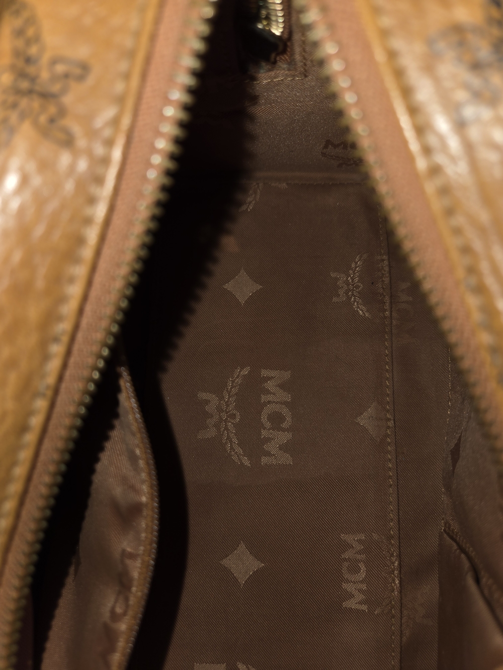 MCM Visetos Cognac Mini Boston Satchel - Picture 11 of 15